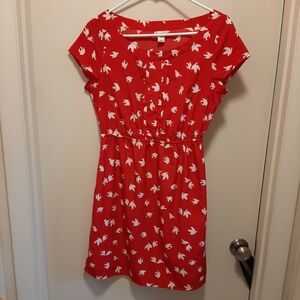 Old Navy, red bird dress, Size S